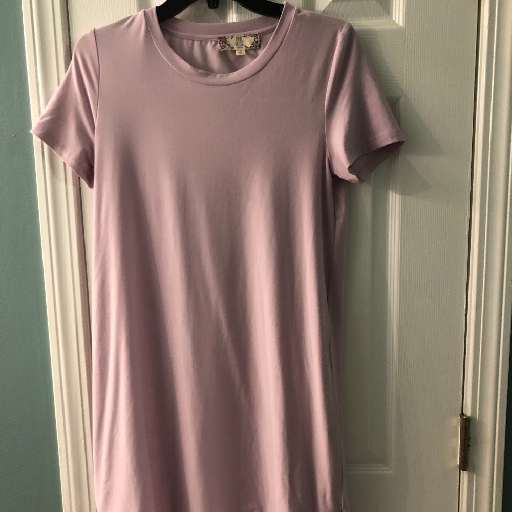 Pink Rose Tshirt Dress w/ keyhole back